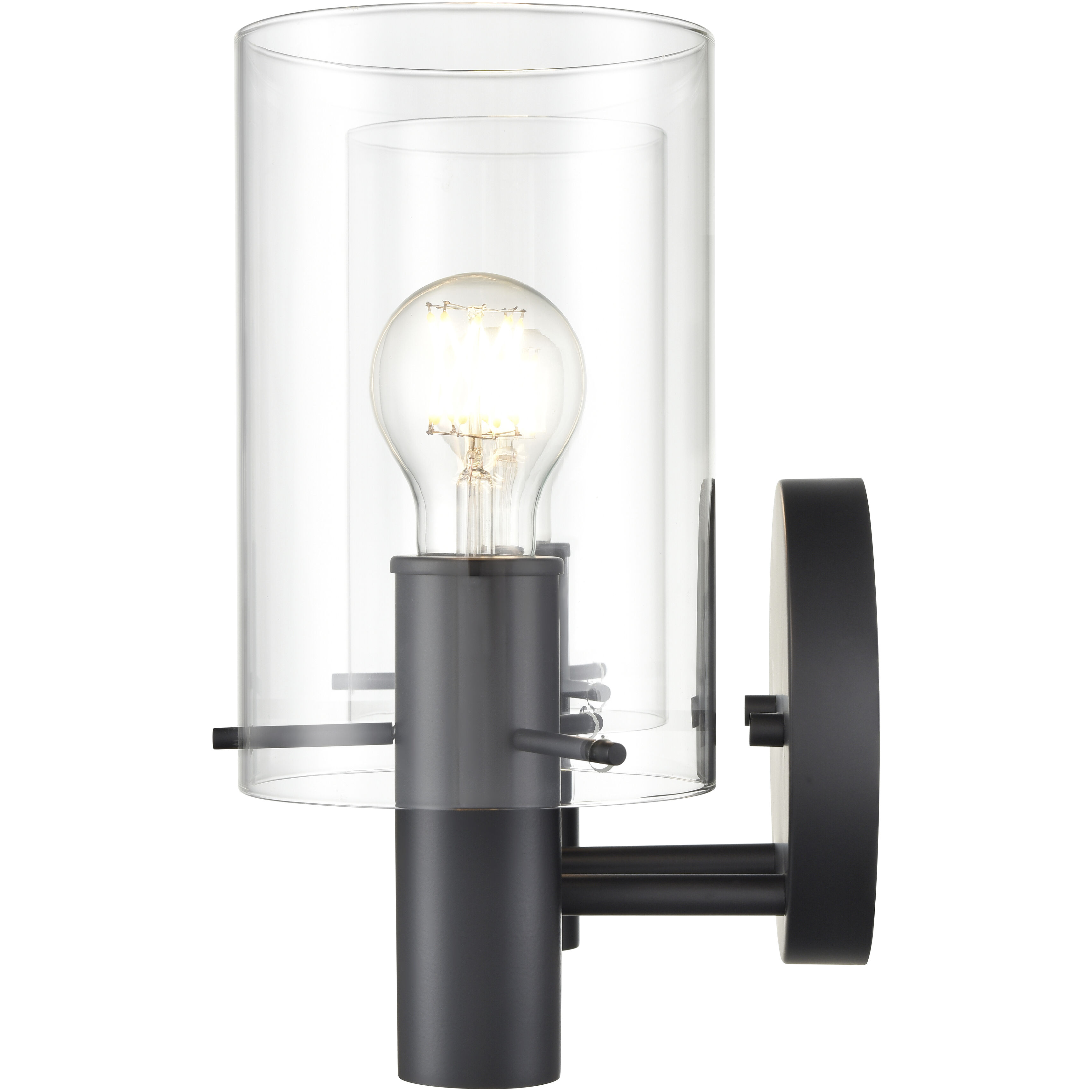 Apolla 2 Light 15 inch Matte Black Bathroom Vanity Light Wall Light